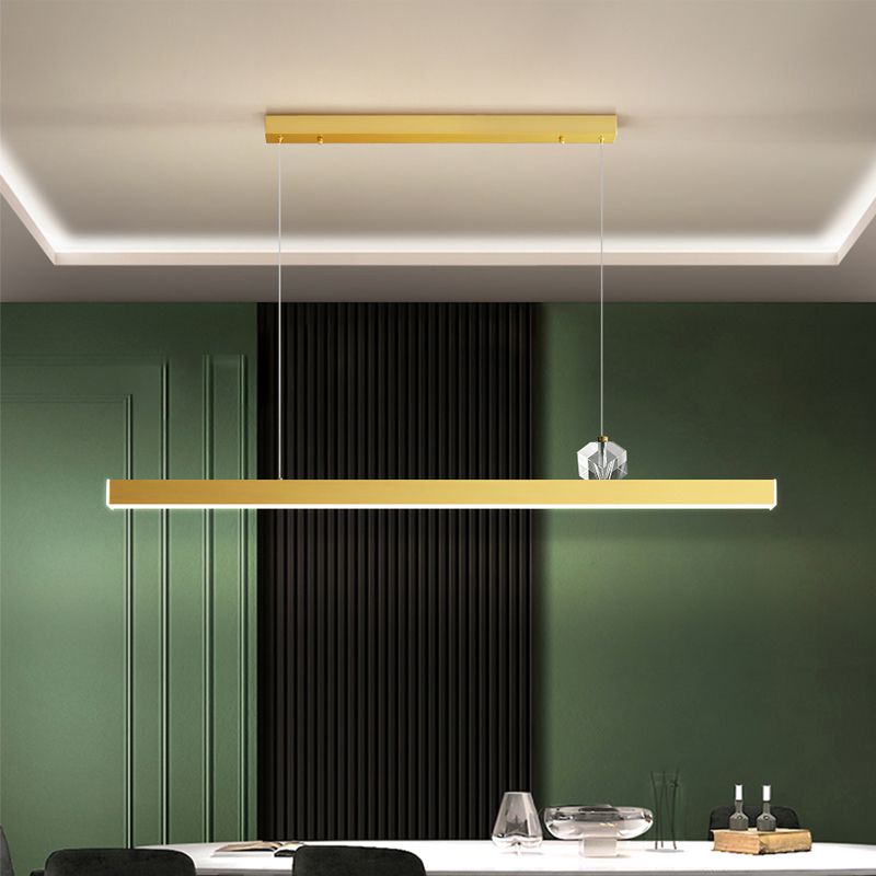 Zeitgenössischer Stil linearer Form Island Light Metal 1 Light Island Lighting