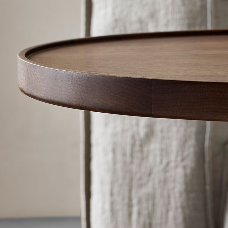 Modern Accent Side Table Sofa Round Pedestal Marble Living Room Corner Table