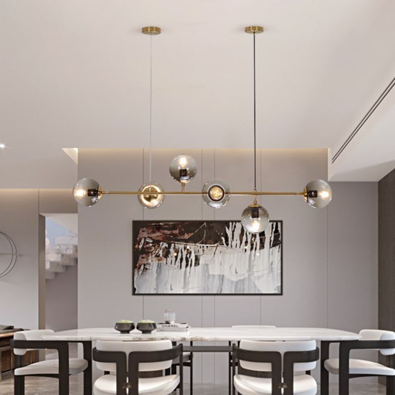 Lumo a soffitto in metallo oro Lumo moderni lineari Lampade per sala da pranzo