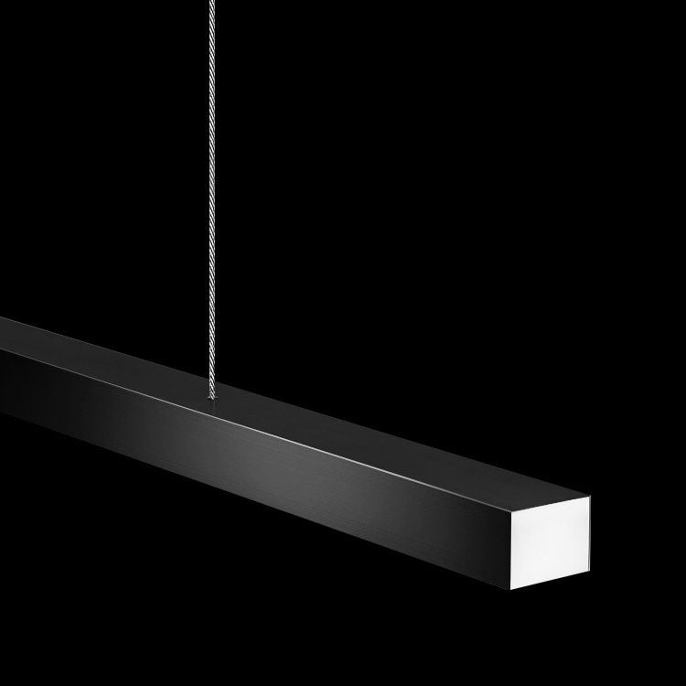 Illuminazione dell'isola contemporanea illuminazione isola lineare luce appesa in nero