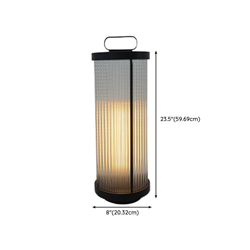 Modern Outdoor Lamp Minimalist Solar Lamp with Glass Shade for Backyard