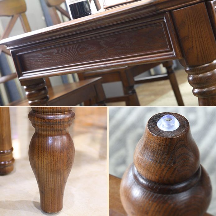 Wooden Dining Room Set Traditional Standard Height with Rectangle Top Dining Furniture