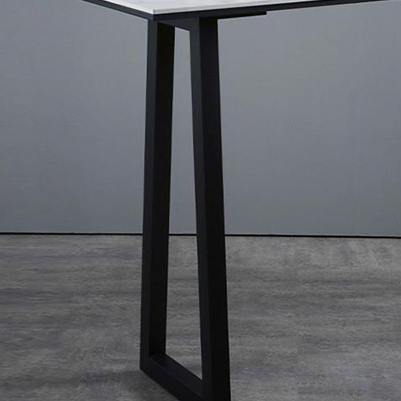Rectangle Bar Table Sintered Stone Dining Table with Metal Base for Kitchen