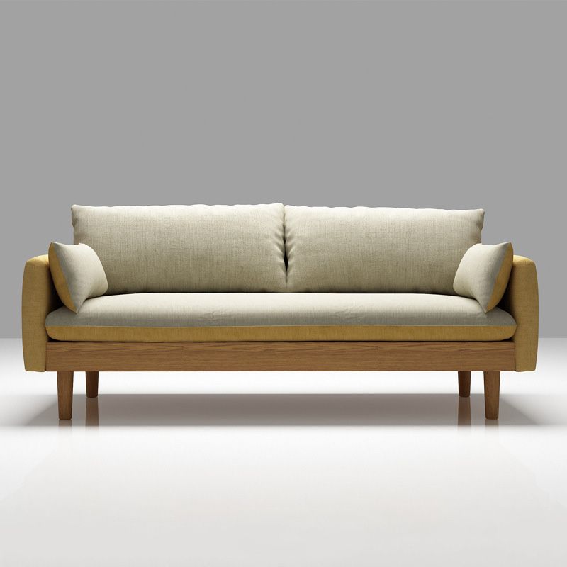Linen Loose Back Sofa 29.92" High 3-Seat Square Arm Loveseat