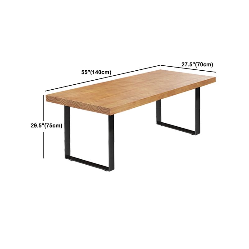 Coffee Shop Industrial Dining Table Rectangle Solid Wood and Metal Table