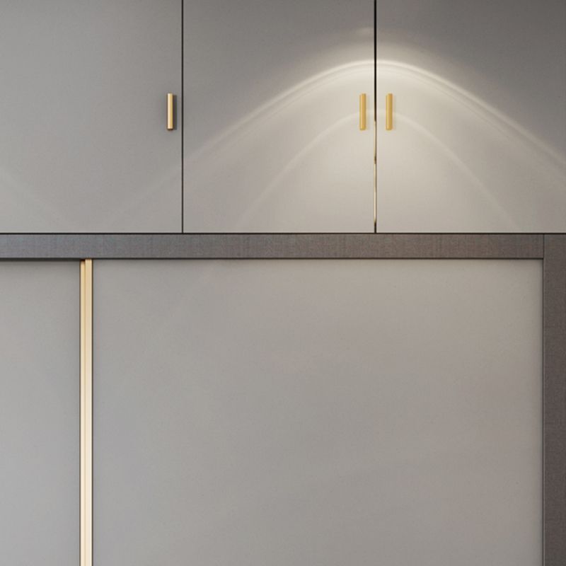 Grey Engineered Wood Wardrobe Cabinet Contemporary Wardrobe Closet