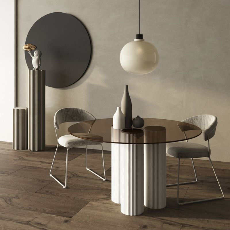 Modern Style Round Dining Table 3 Legs Dining Room Collection for Indoor