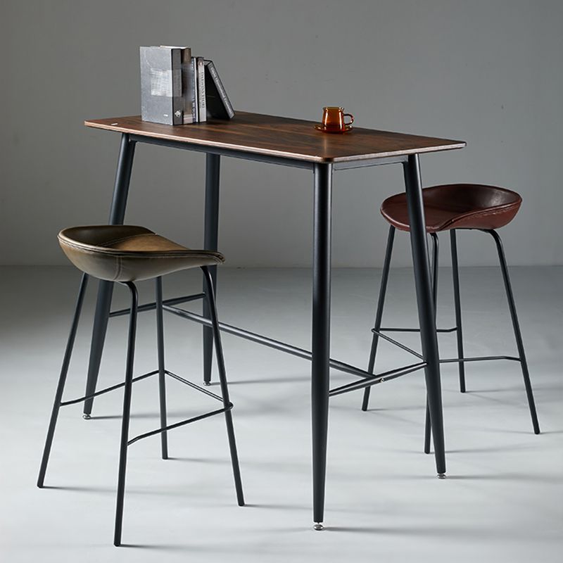 Scandinavian Bucket Seat Bar Stools Faux Leather Low Back Barstool