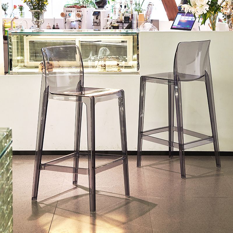 Contemporary Acrylic Low Back Bar Stool Armless Counter Height Stool for Living Room