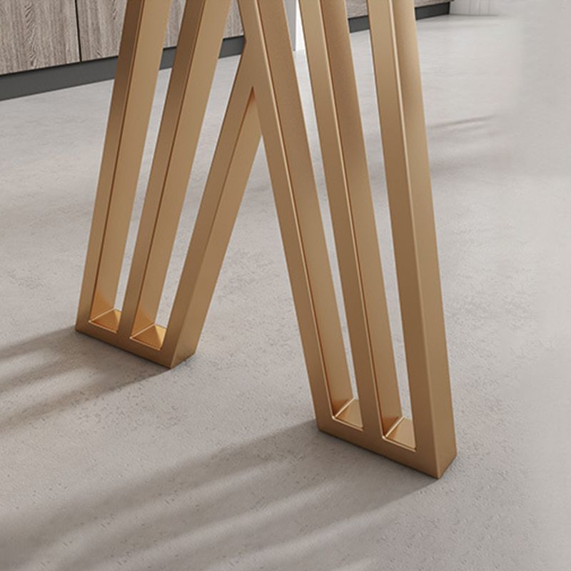 Glam Bar-height Table Faux Marble Top Bistro Pub Table with Gold Base