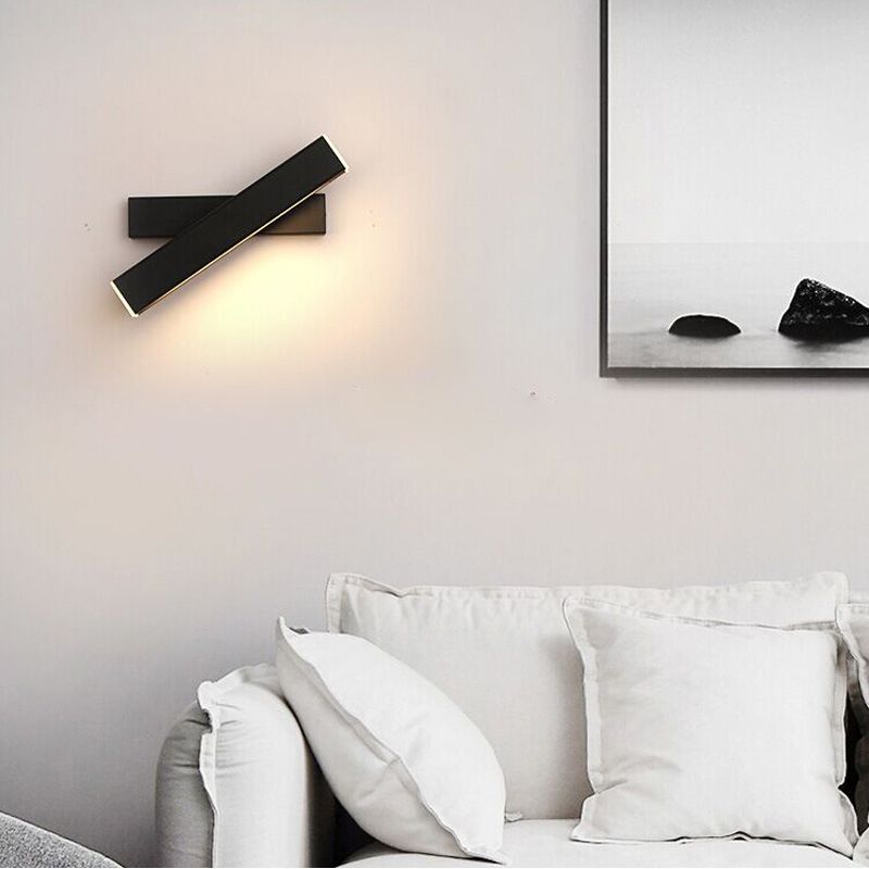 Acryl schwarzer LED -Wandleuchten im modernen prägnanten Stil Aluminium rechteckig rotierbare Wandlampe
