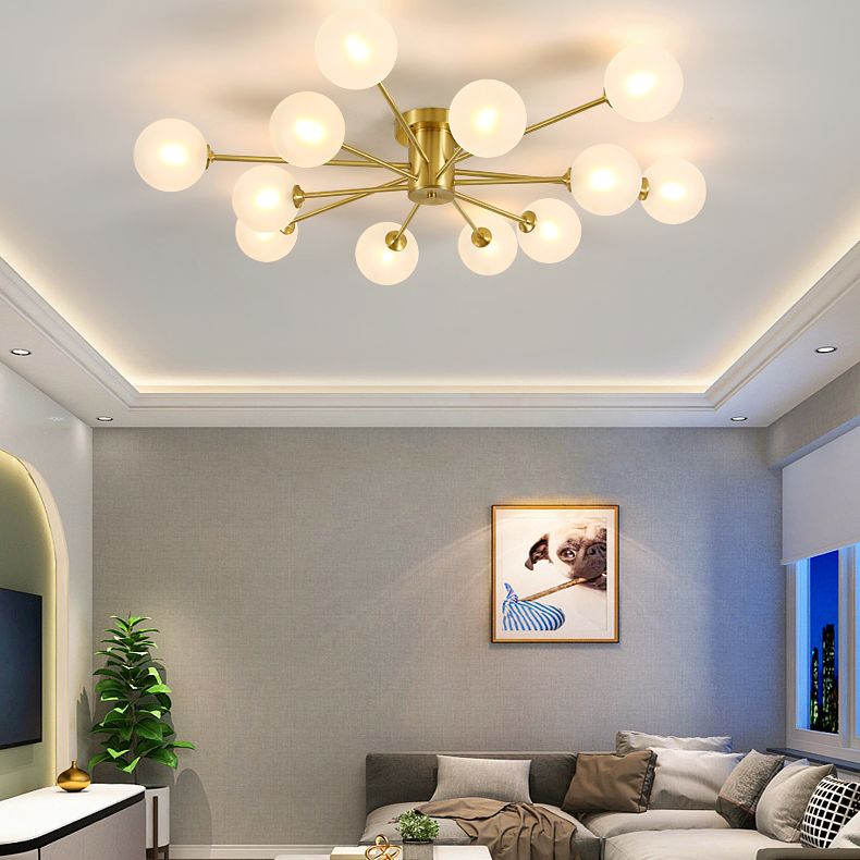 Glass Bubbles Semi-Flush Ceiling Light Nordic Style Semi Flush Mount Ceiling Light