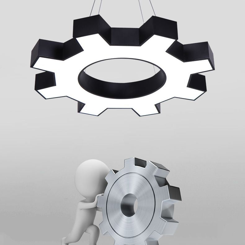 Luce a sospensione in palestra a forma di ingranaggio Acrilista Acrilista LED Apparecchi di illuminazione a soffitto