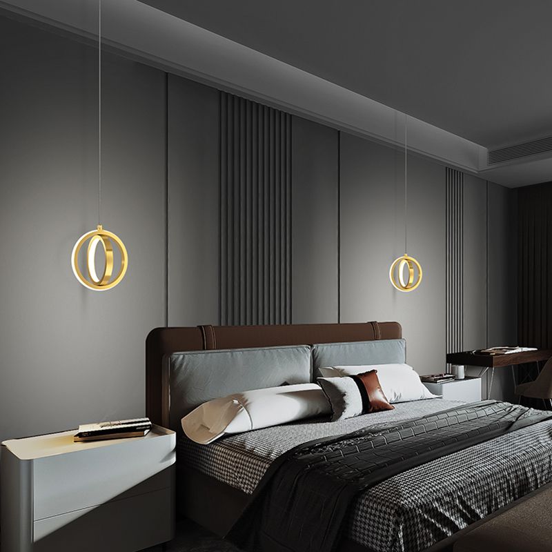 Pendre contemporain Light 2-Light Plafond plafond Metal pour chambre à coucher