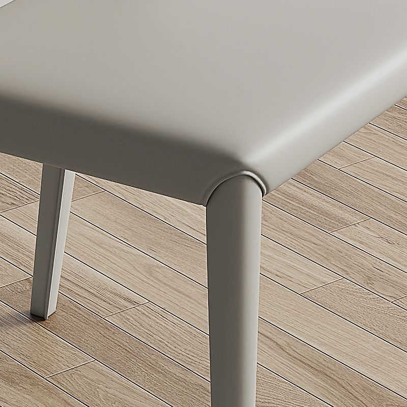 Contemporary Low Back Dining Chairs Faux Leather Armless Side Chair