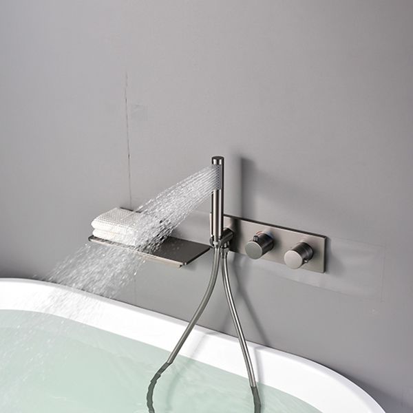 Bathroom Tub Spout Waterfall Wall Mounted Fixed Bathtub Faucet with Hose