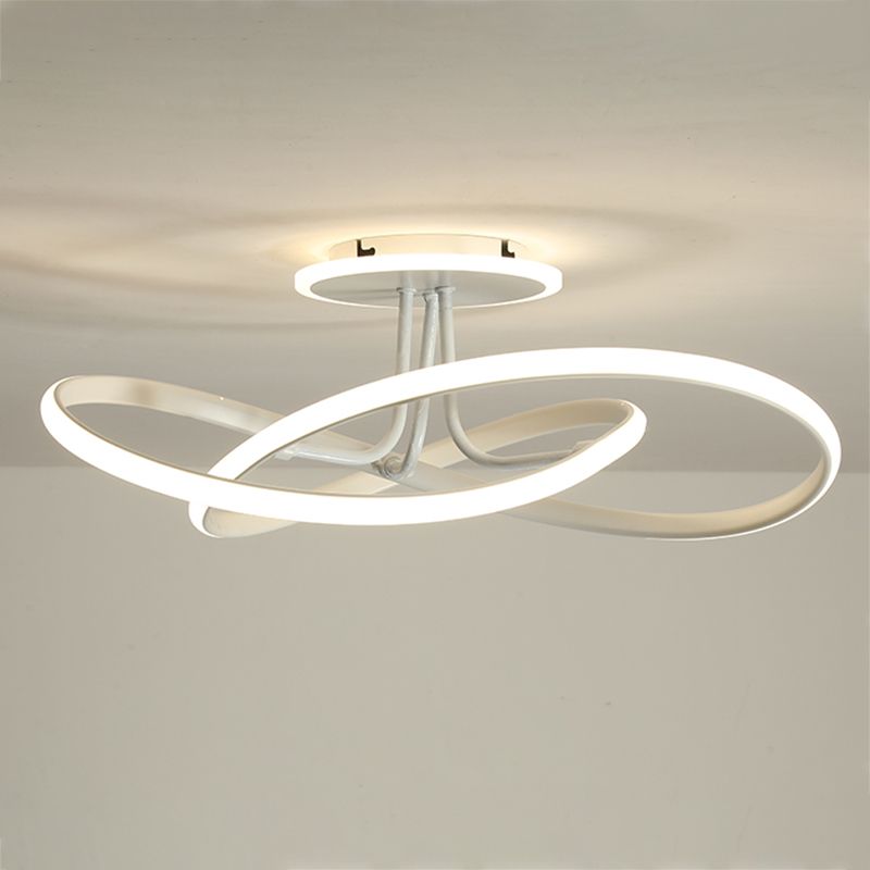 Modern Style Linear Shade Ceiling Light Metal 2 Headed Ceiling Light for Dining Room