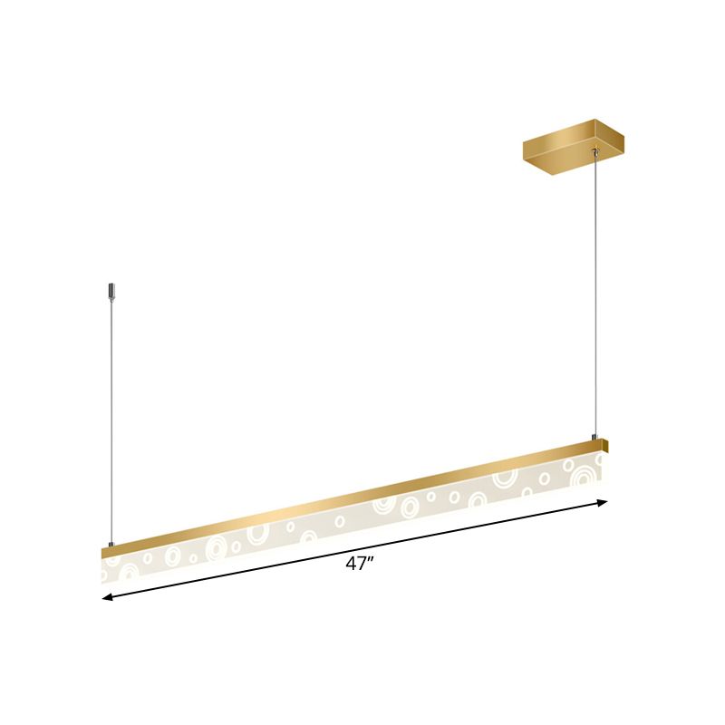 35,5 "/ 47" L Simple Rectangle Island Lamp Lamp Aluminium Dining Room LED PROSEMENT ARRIVE