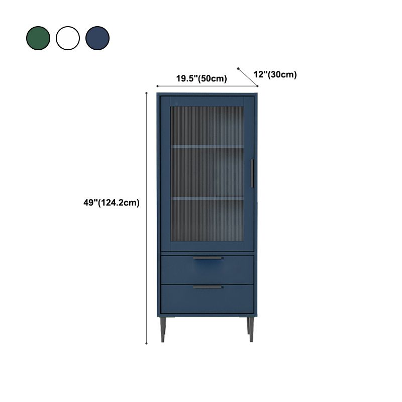 Wooden Accent Cabinet with Glass Door and 2 - Drawer 11.81" Wide Side Cabinet