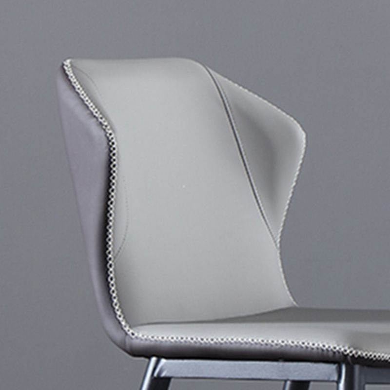 Faux Leather Dining Chairs Industrial Wingback Armless Dining Chair