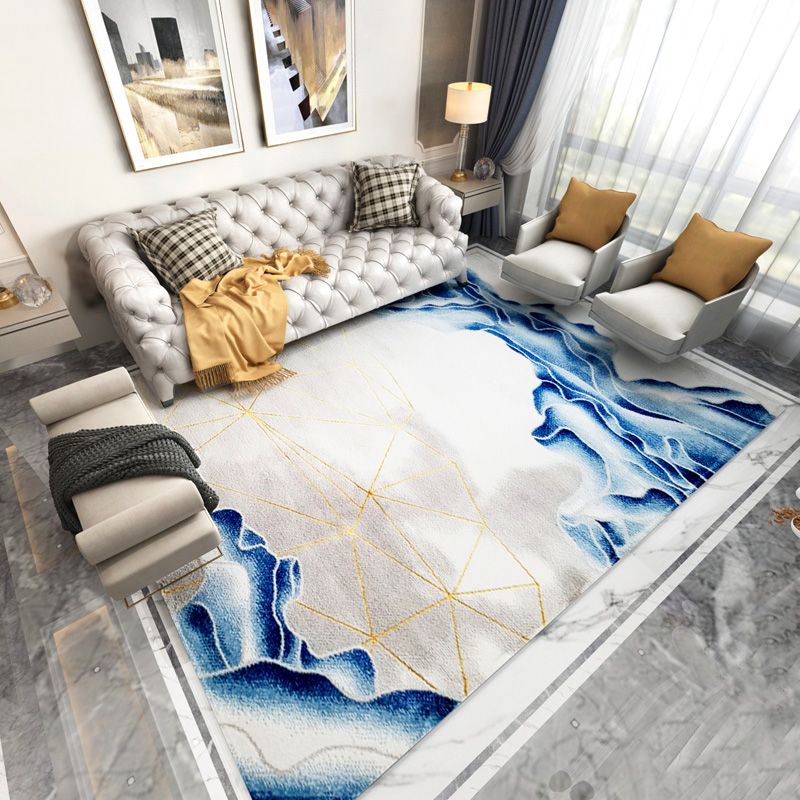 Fancy Modern Area Carpet Abstract Pattern Polyester Area Rug Stain Resistant Rug for Hime Decor