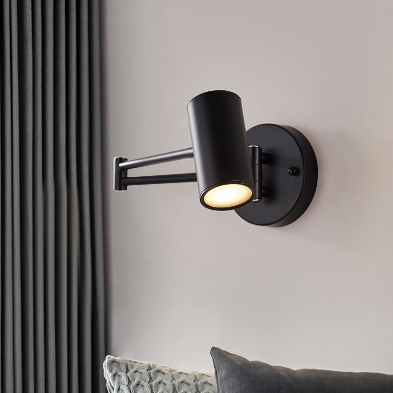 Nordic Style Metal Wall Light Adjustable Swing Arm Wall Sconce for Bedroom