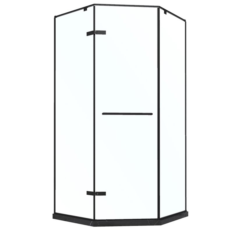 Black Neo-Angle Shower Enclosure Semi Frameless Door Hinged Shower Room