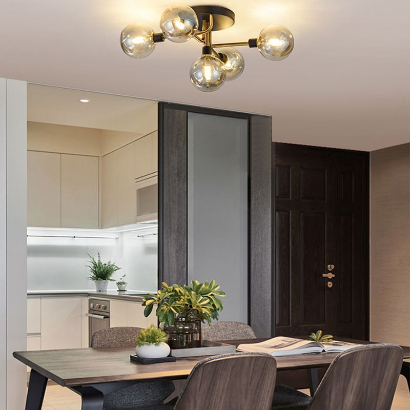 Luz de techo al ras del vidrio de forma redonda Lucina moderna de montaje de altura de luces múltiples