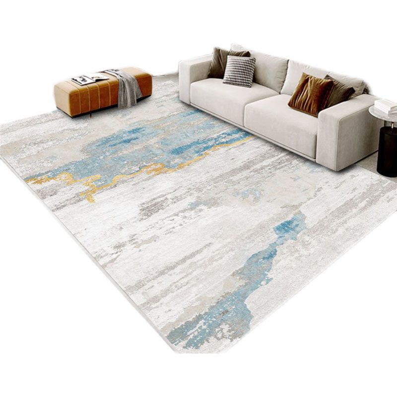 Apricot Tone Luxury Area Rug Polyester Blooming Traces Carpet Easy Care Rug for Home Decoration