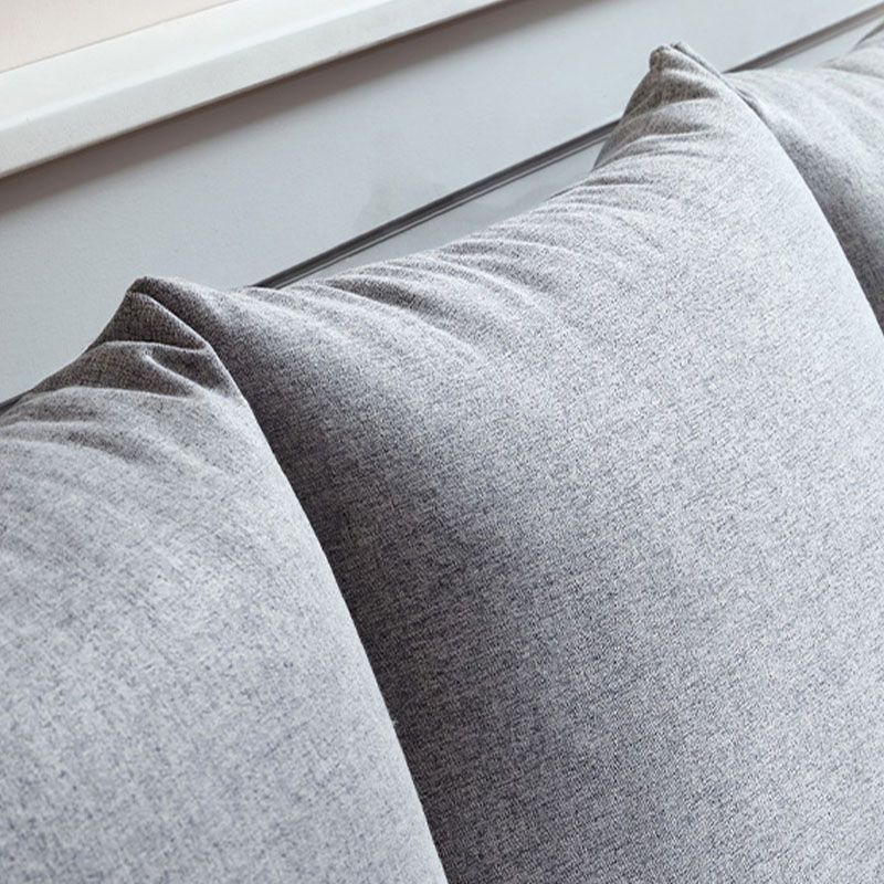 Contemporary Linen Standard Sofa Pillow Top Arm Settee in Beige and Grey