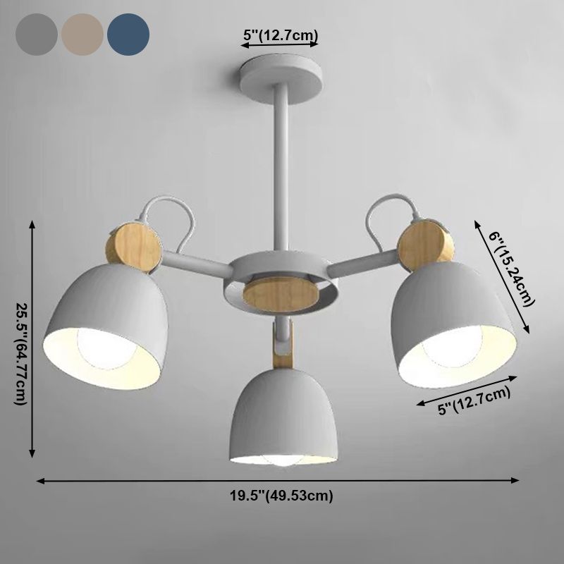 Modern Style Tapered Ceiling Pendant Light Metal Multi Lights Hanging Light Fixtures