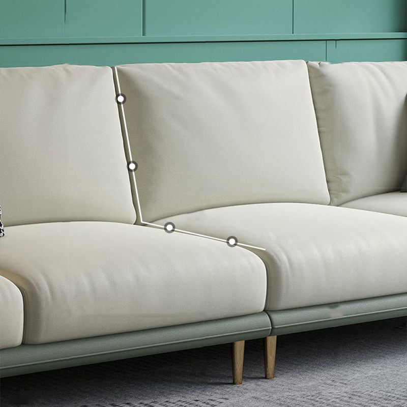 Contemporary Standard Sofa Set Square Arm Faux Leather Settee Couch