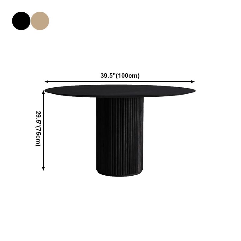 Mesa de comedor de madera sólida redonda colección de comedor estilo simplicidad con pedestal casual