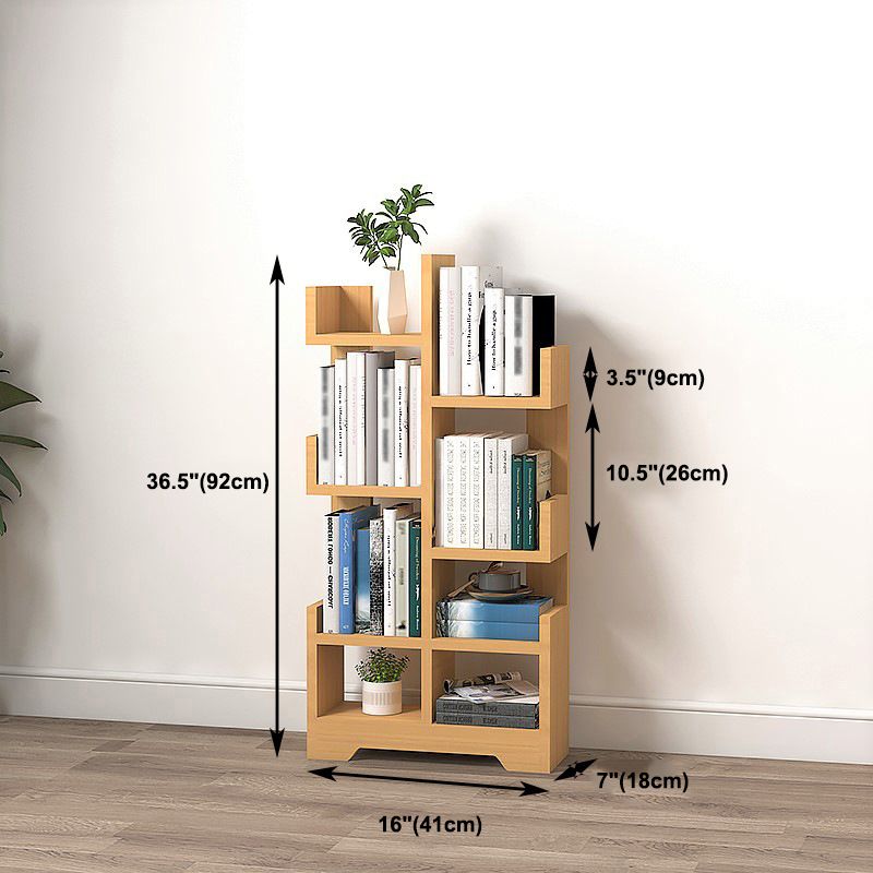 Scandinavian Manufactured Wood Geometric Bookshelf Vertical Open Bookshelf