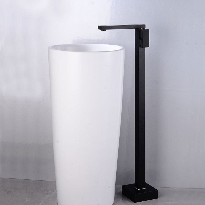 Modern Bathroom Faucet Floor Mounted Rod Handle Bathtub Faucet