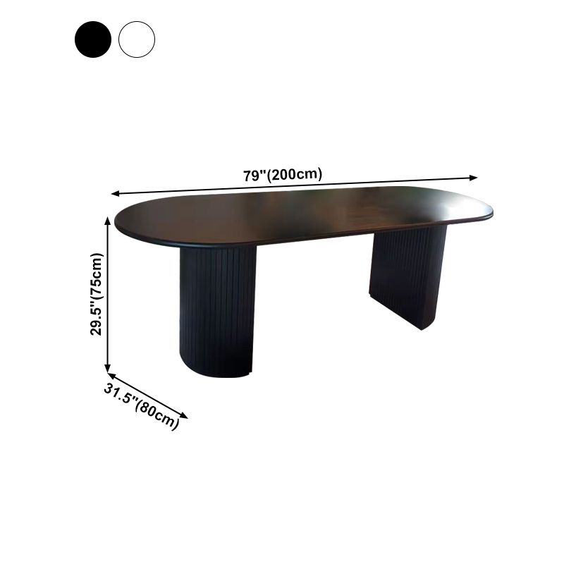 Contemporary Style Furniture Oval Double Pedestal Dining Site Table for Home