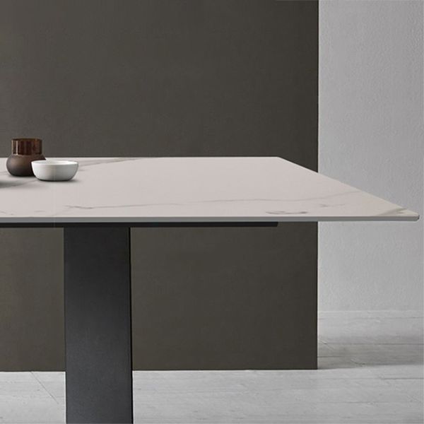 Tavolo da pranzo glam cucina bianca tavolo da pranzo standard in pietra sinterizzato con base di cavalletto