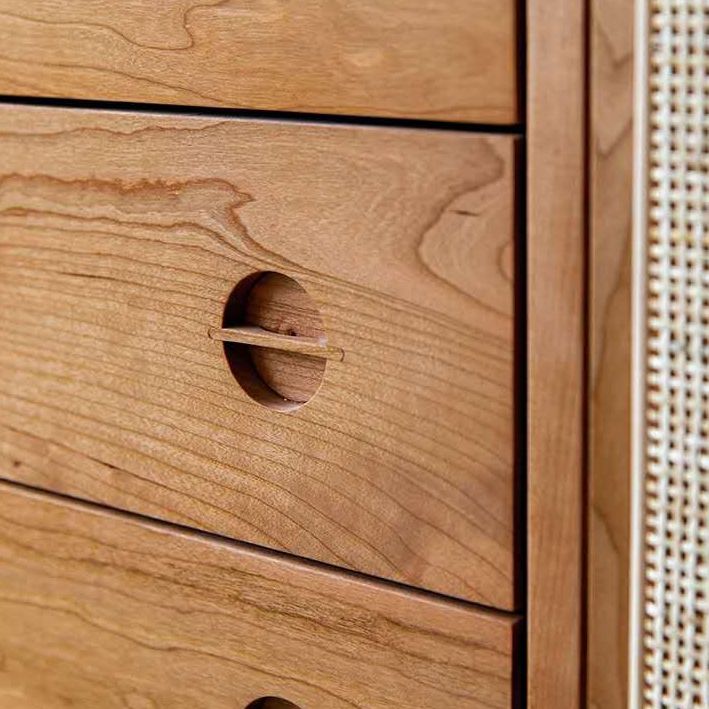 Dinning Room Modern Style Cupboard 4 Drawer 2 Doors Pine Top Sideboard