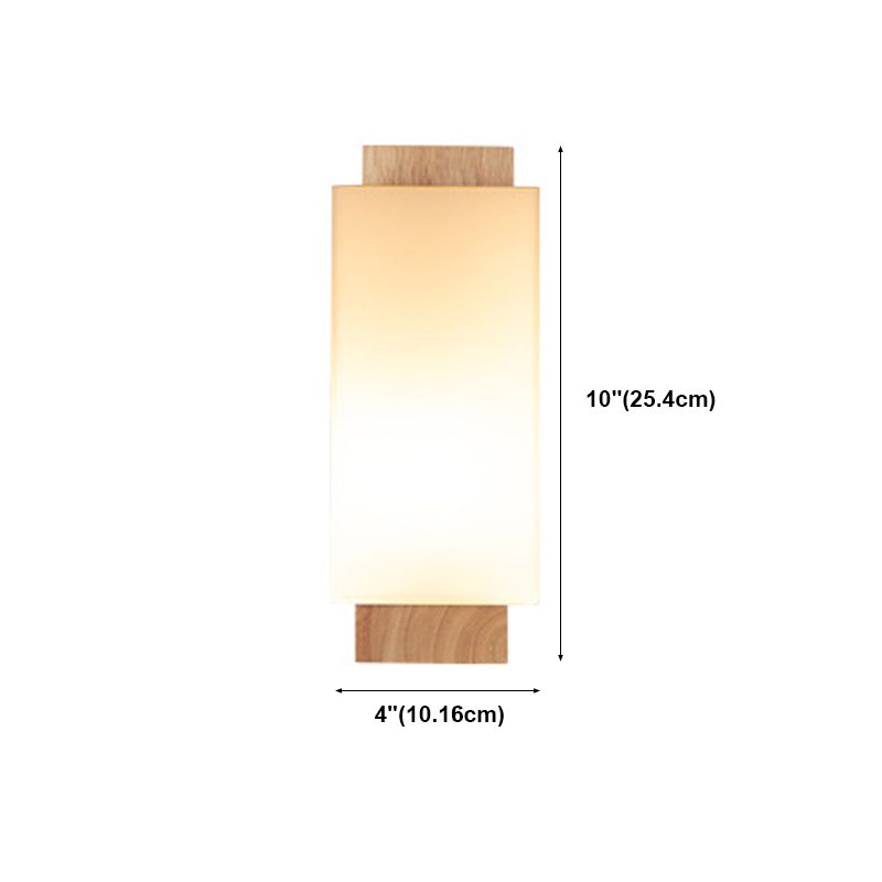 Rectangular Wall Lighting Fixtures Modern Style Wood 1 Light Wall Lighting