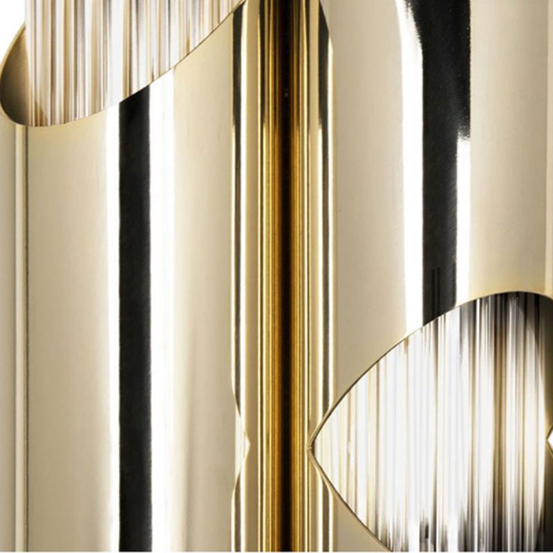 Linear Shape Metal Vanity Light Modern Style Multi Lights Vanity Light Fixture in Gold