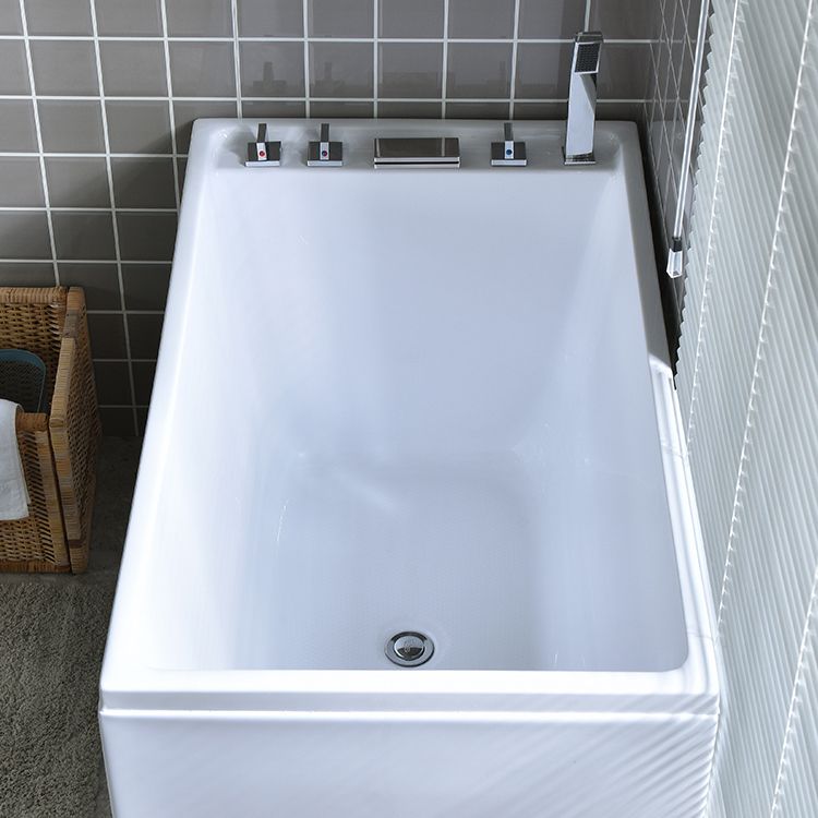 Modern Rectangular Center Bathtub Acrylic Freestanding White Bath