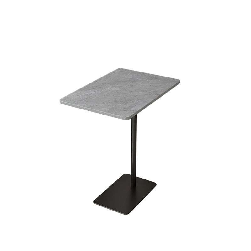 Rectangular Pedestal Stone Side Table 18.9" W x 12.99" D End Table