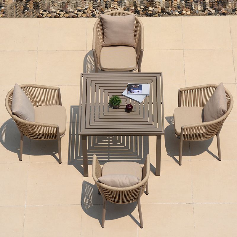 Bohemian Style 1/4/5/7 Pieces Dining Set Stone Dining Table Set for Outdoor