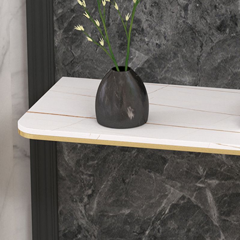 Glam Rectangular Stone Console Table -  11.81" W x  31.50" H Console Table