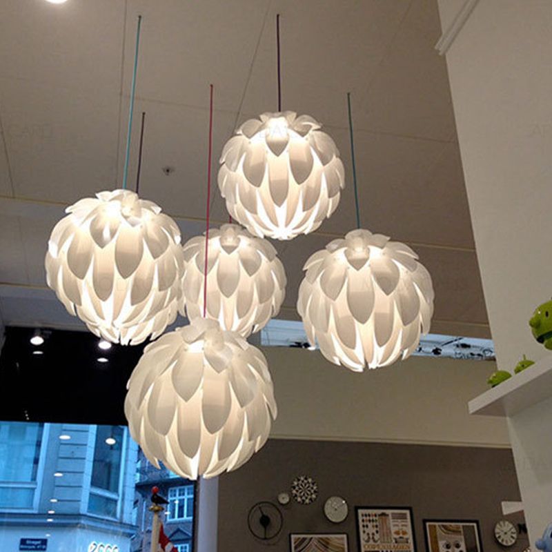 Lámpara de suspensión de techo colgante de marco blanco para el dormitorio