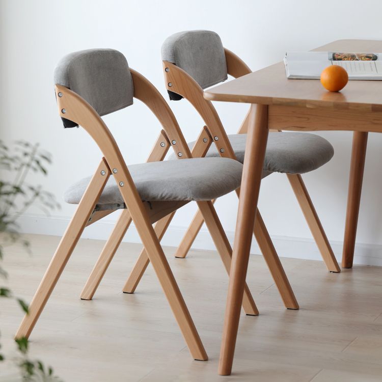 Scandinavian Home Side Chair Upholstered Open Back Wood Folding Dining Room Chair