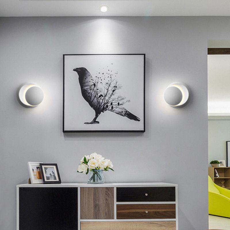 Round Shade Wall Sconce Modern Simple Style Resin 1 Light Sconces for Bedroom