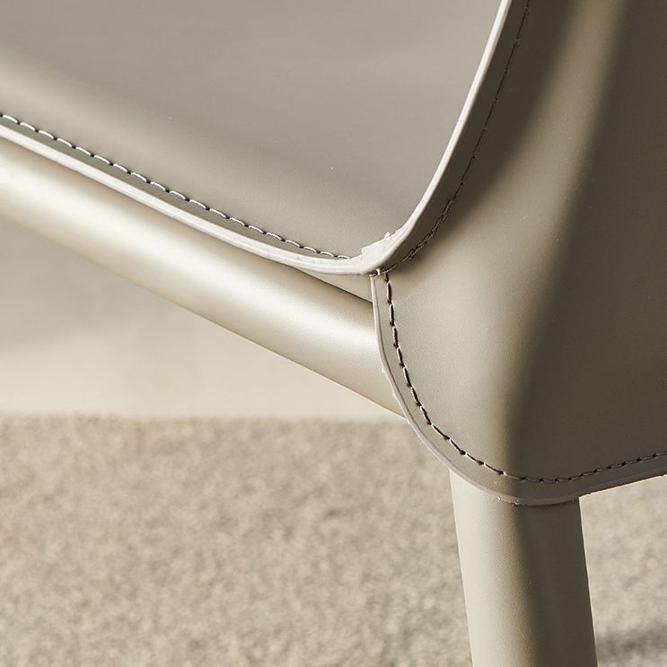 Contemporary Armless Dining Chairs Faux Leather Dining Chair
