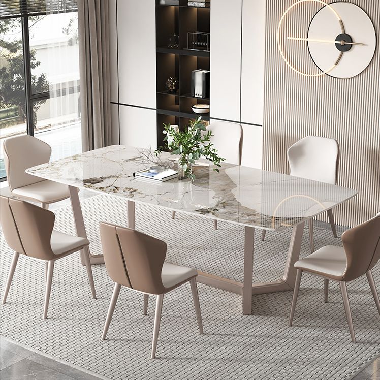 Luxury Sintered Stone Top Dining Set Rectangle 1/4/5/7 Pieces Dining Table Set