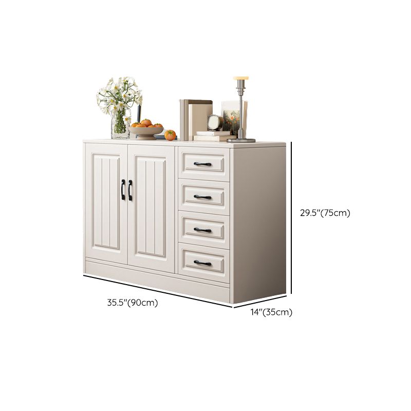 Modern White Rectangle Accent Cabinet Solid Wood Storage Cabinet